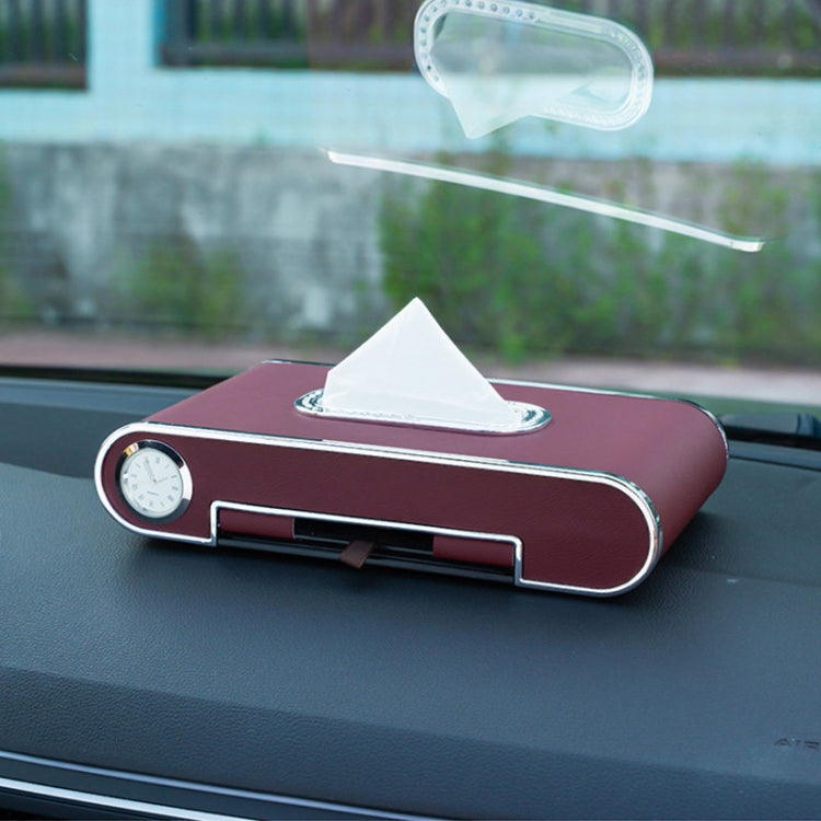 Car Dashboard Diamond Paper Towel Box with Temporary Parking Phone Number Card & Phone Holder & Clock ÎҵÄÉ̵ê