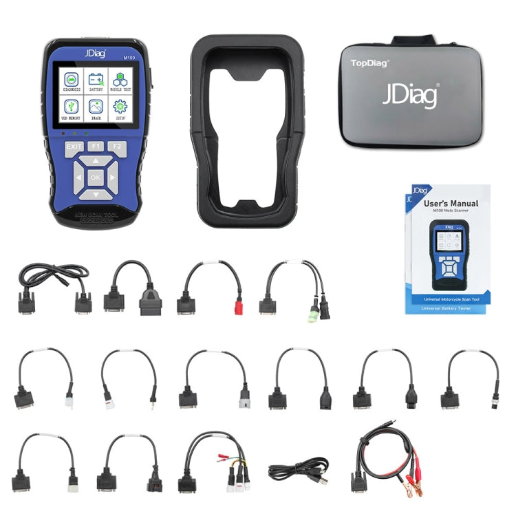 JDiag M100 Motorcycles 2 in1 OBD Scanner Battery Tester