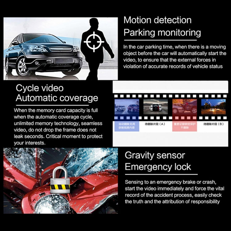 VS6 Car 4.3-inch Dual-lens HD Night Vision Driving Recorder Support Parking Monitoring / Motion Detection ÎҵÄÉ̵ê