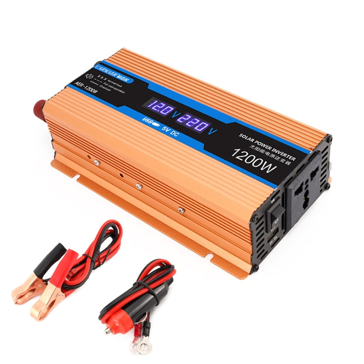 Carmaer 12V to 220V 1200W Car Multi-function Double Digital Display Inverter Household Power Converter