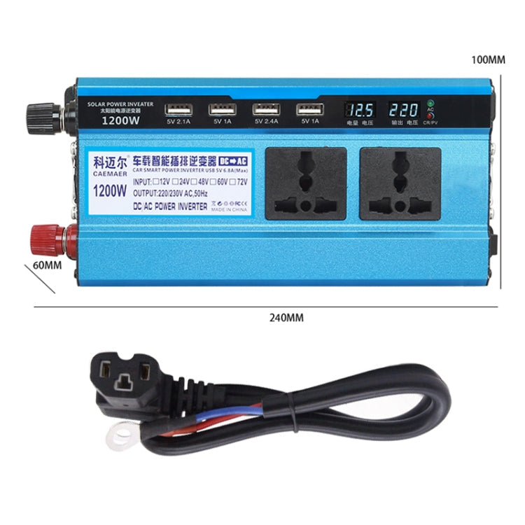 Carmaer 48V to 220V 1200W Double Socket Car Double Digital Display Inverter Household Power Converter ÎҵÄÉ̵ê