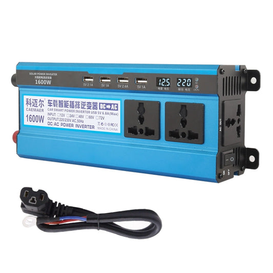 Carmaer 48V to 220V 1600W Three Socket Car Double Digital Display Inverter Household Power Converter