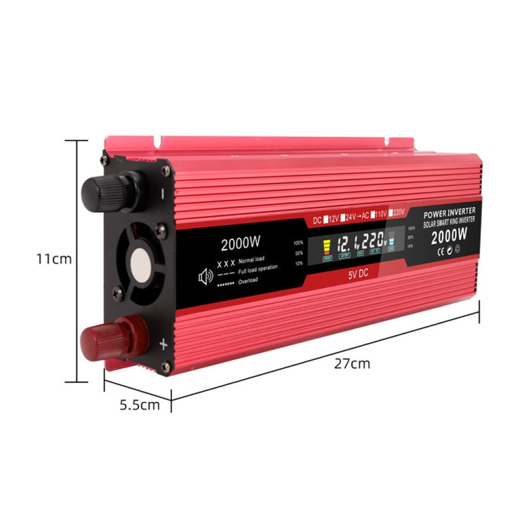 Carmaer US Plug 12V to 110V 2000W Car LCD Display Inverter Household Power Converter ÎҵÄÉ̵ê