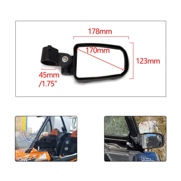 Pair All-terrain Vehicles Wide Field View 1.75 inch Rearview Mirror Side Reflector Mirror for UTV / ATV ÎҵÄÉ̵ê