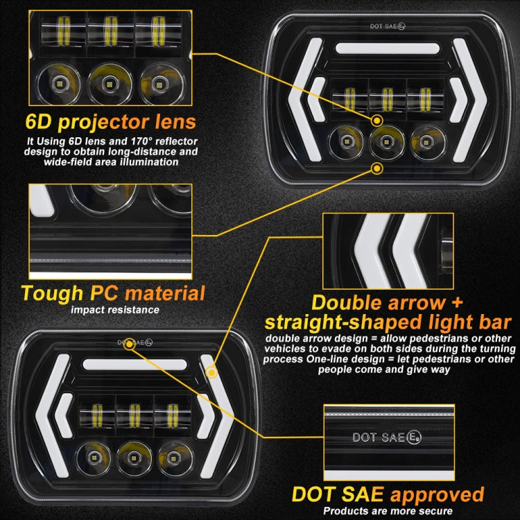 Car 7 inch Square DC9-30V  LED Headlight Modification Accessories for Jeep Wrangler ÎҵÄÉ̵ê