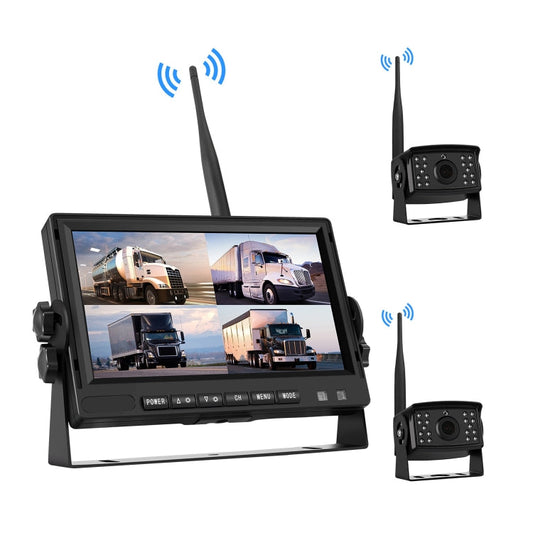 PZ710-W 7 inch Car Digital Wireless Rear-view Split-screen Monitor Dual Record