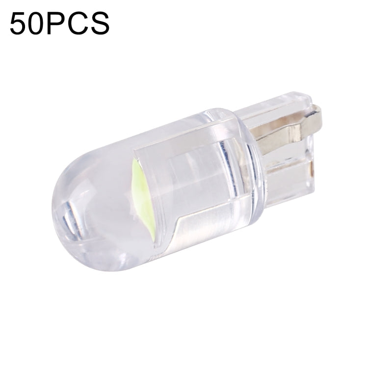 50 PCS T10 DC12V / 0.3W Car Clearance Light COB Lamp Beads