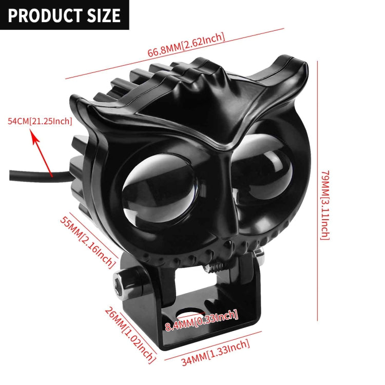 CS-1584A1 External Waterproof Double Lamp Bead LED Headlight Owl Bracket Type