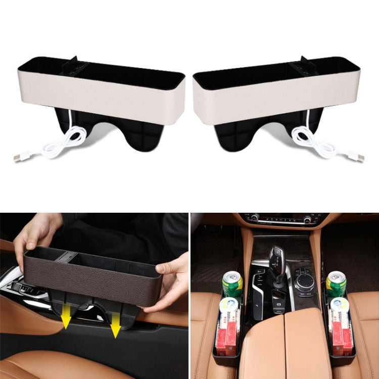 1 Pair Car Multi-functional Seat Crevice USB Storage Box