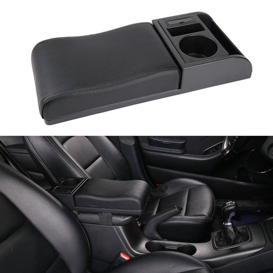 Car Multi-functional Dual USB Armrest Box Booster Pad, Microfiber Leather Curved Type