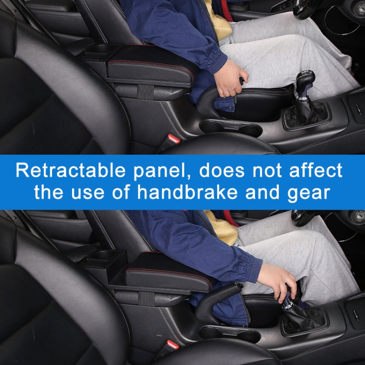 Car Multi-functional Dual USB Armrest Box Booster Pad, Microfiber Leather Straight Type ÎҵÄÉ̵ê