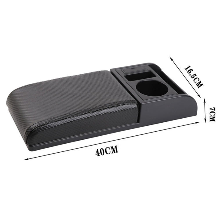 Car Multi-functional Dual USB Armrest Box Booster Pad, Carbon Fiber Leather Straight Type ÎҵÄÉ̵ê