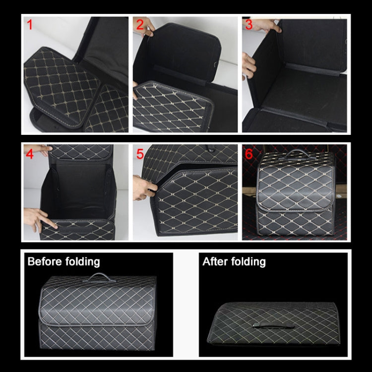 Car Trunk Foldable Storage Box, Rhombic Grid Small Size: 33 x 32 x 30cm