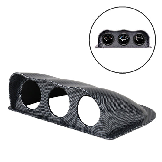 Car 52mm 3 Holes Dash Gauge Meter Pod Mount Holder, Carbon Fiber