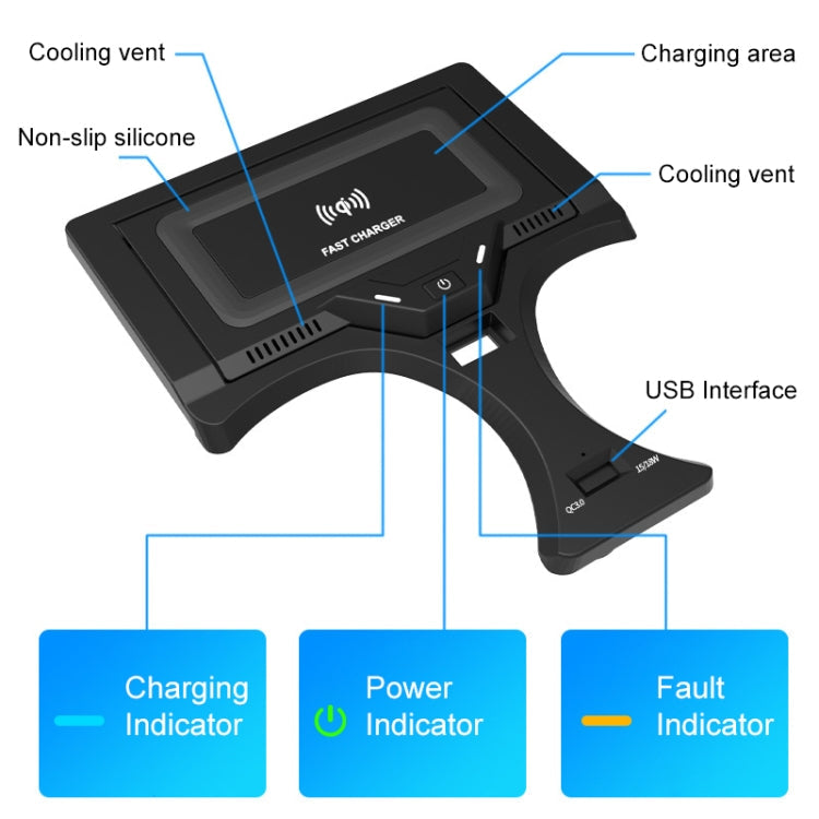 HFC-1017 Car Qi Standard Wireless Charger 10W Quick Charging for BMW 3 Series 2020-2022, Left Driving ÎҵÄÉ̵ê