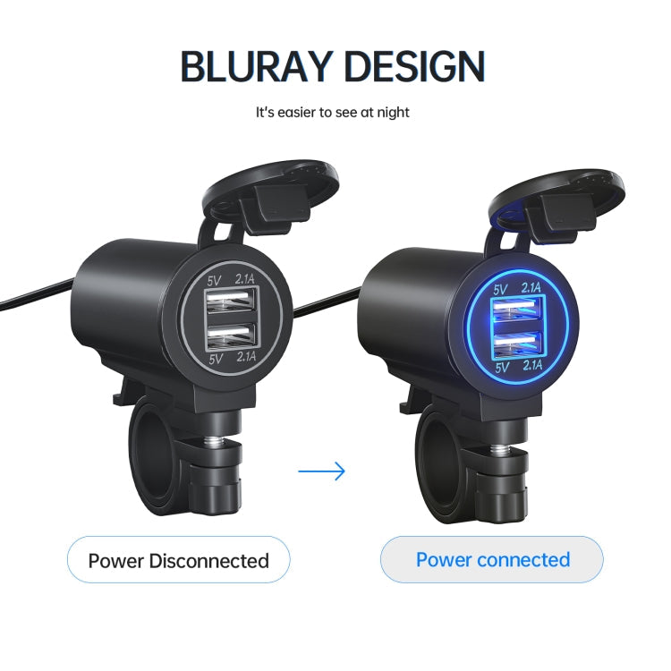 ZH-526I1 Car / Motorcycle 4.2A Dual USB Port Car Charger