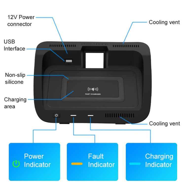 HFC-1062 Car Qi Standard Wireless Charger 10W Quick Charging for Toyota RAV4 2020-2021, Left Driving ÎҵÄÉ̵ê