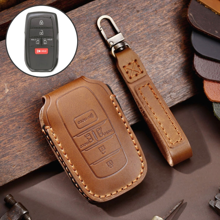 Hallmo Car Genuine Leather Key Protective Cover for Toyota Sienna 5-button ÎҵÄÉ̵ê