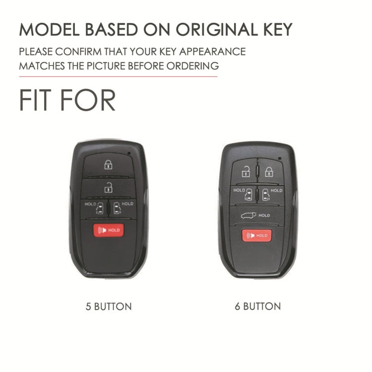 Hallmo Car Genuine Leather Key Protective Cover for Toyota Sienna 6-button