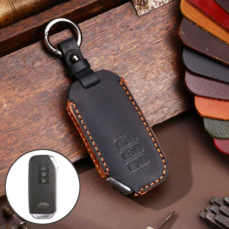 Hallmo Car Cowhide Leather Key Protective Cover for KIA