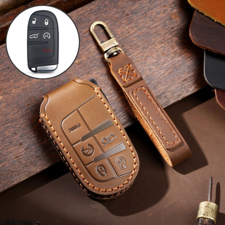 Hallmo Car Genuine Leather Key Protective Cover for Jeep Compass 5-button ÎҵÄÉ̵ê