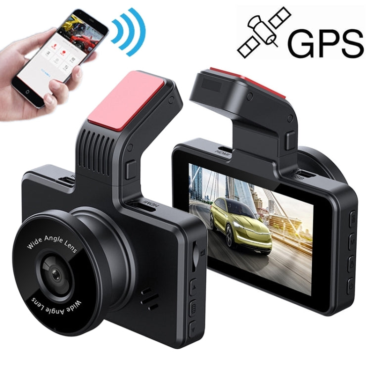 D903 3 inch Car Ultra HD Driving Recorder, Single Recording + GPS + WIFI