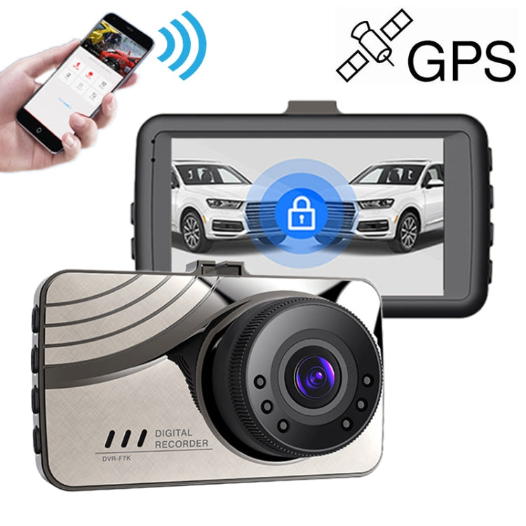 D906 3 inch Car Ultra HD Driving Recorder, Single Recording + GPS + WIFI + Gravity Parking Monitoring + Lane Deviation Warning