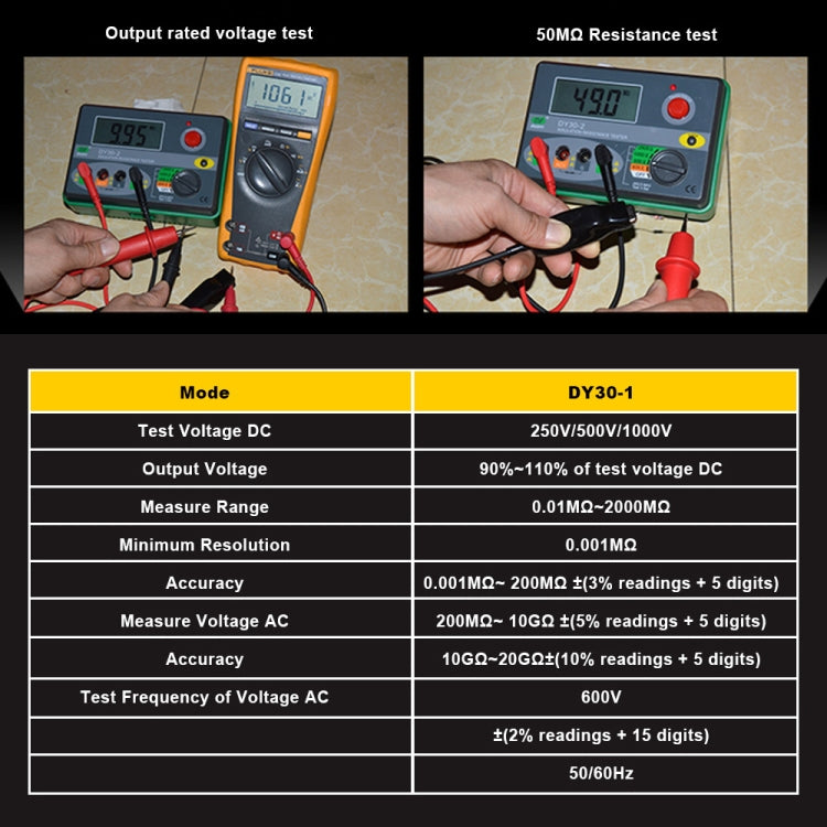 DUOYI DY30-1 Car Digital Insulation Resistance Tester Meter ÎҵÄÉ̵ê