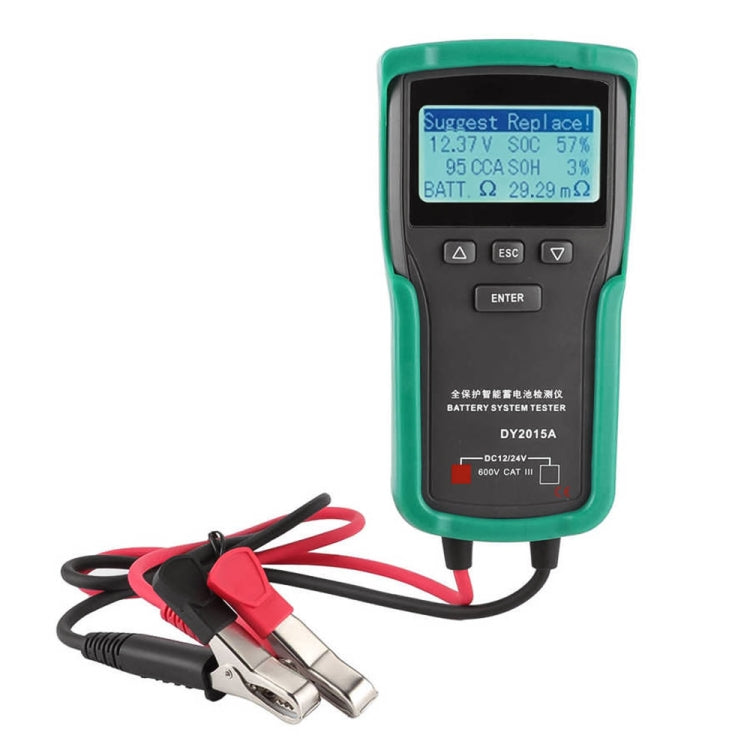 DUOYI DY2015A Car 12V 24V Digital CCA Load Battery Charging Digital Capacity Tester