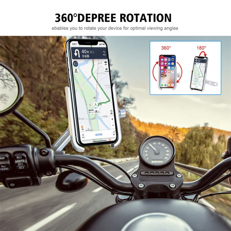 Motorcycle Rotatable Aluminium Alloy Mobile Phone Holder Bracket, Rearview Mirror Version ÎҵÄÉ̵ê