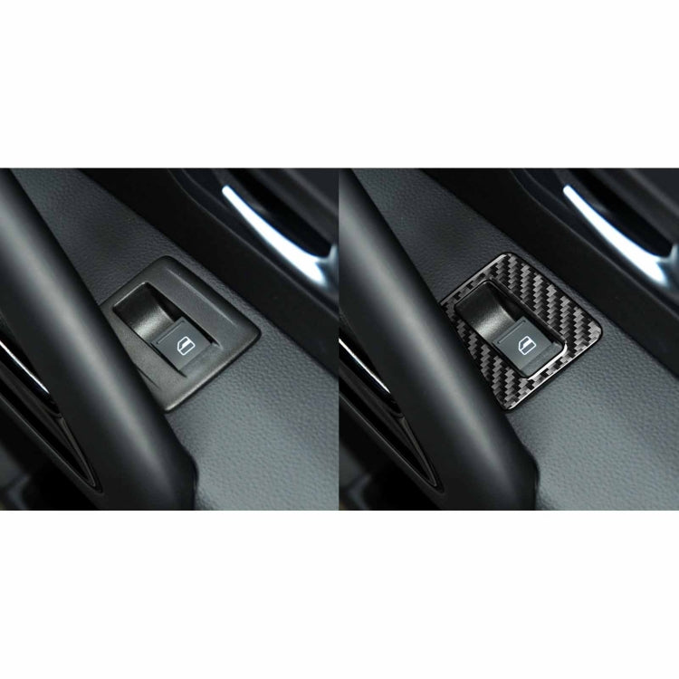 2 PCS / Set Carbon Fiber Car Window Buttons Decorative Sticker for Volkswagen Scirocco 2009-2016,Left and Right Drive Universal-Reluova