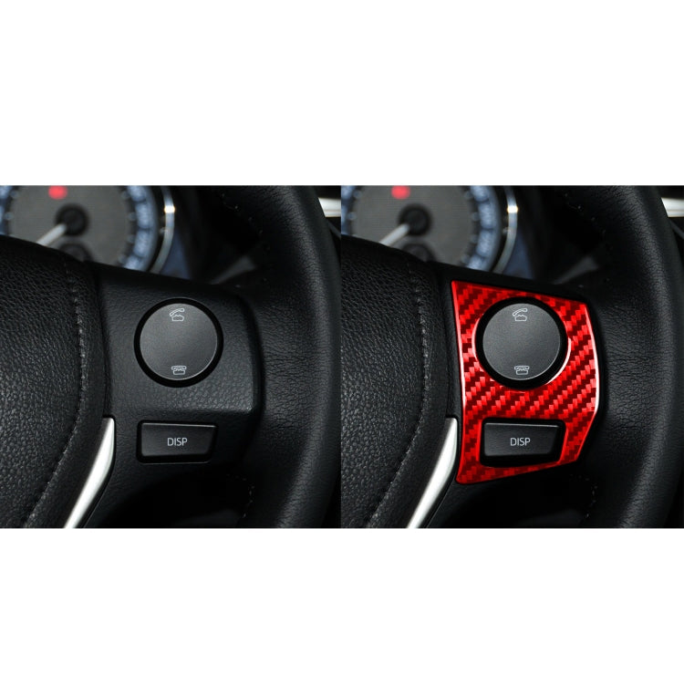 2 PCS / Set Carbon Fiber Car Steering Wheel Button Frame Decorative Sticker for Toyota Corolla 2014-2018,Left and Right Drive Universal-Reluova