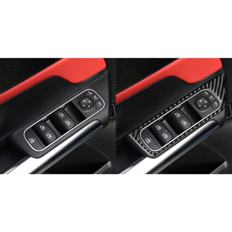 4 PCS / Set Carbon Fiber Car Glass Lift Switch Decorative Sticker for Mercedes-Benz B-Class 2019 / GLB 2020,Left Drive ÎҵÄÉ̵ê