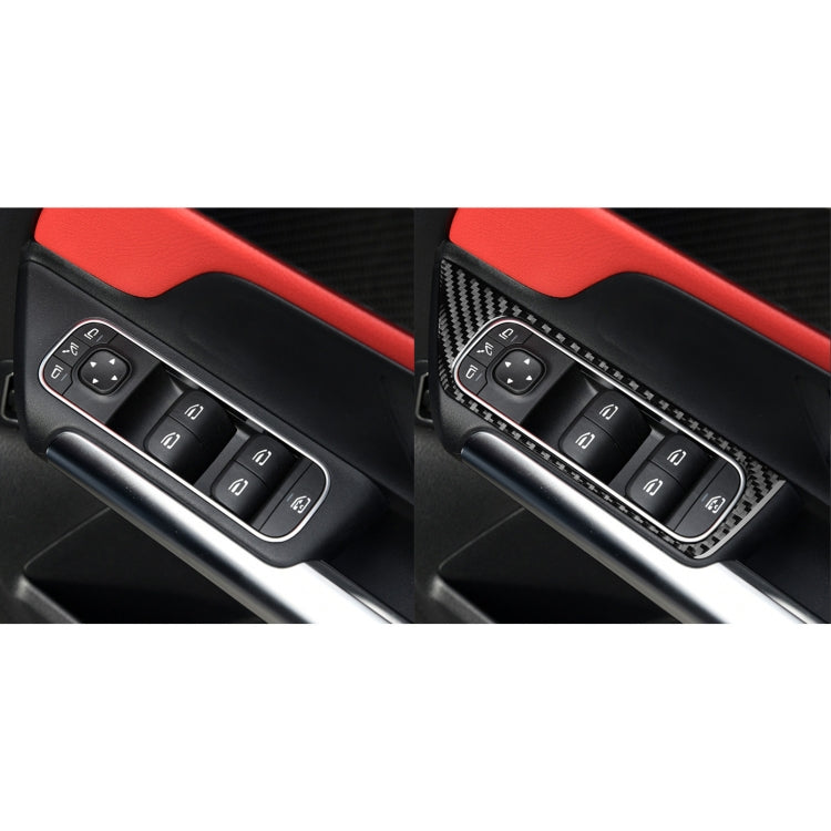 4 PCS / Set Carbon Fiber Car Glass Lift Switch Decorative Sticker for Mercedes-Benz B-Class 2019 / GLB 2020,Right Drive ÎҵÄÉ̵ê