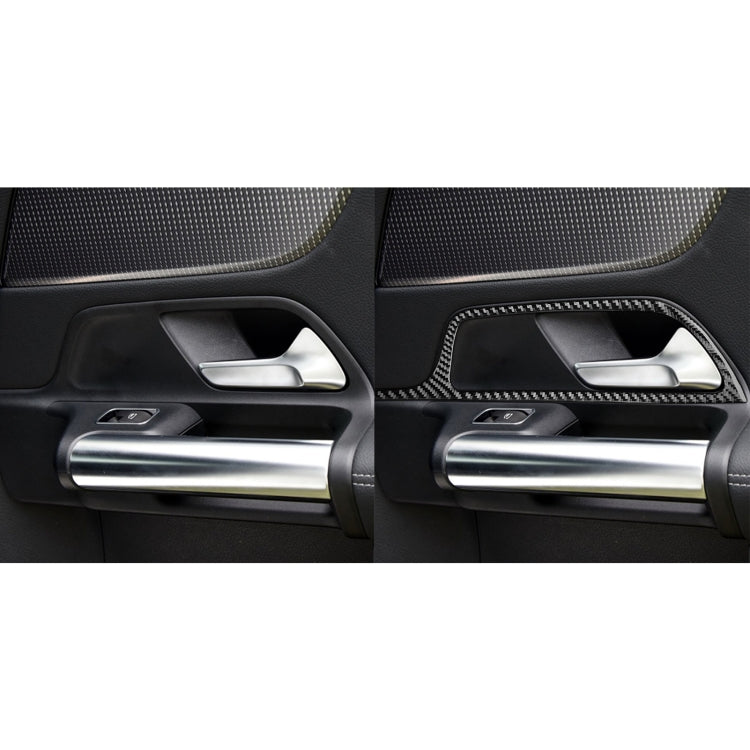 4 PCS / Set Carbon Fiber Car Inner Door Handle Frame Decorative Sticker for Mercedes-Benz B-Class 2019 / GLB 2020,Left and Right Drive Universal ÎҵÄÉ̵ê