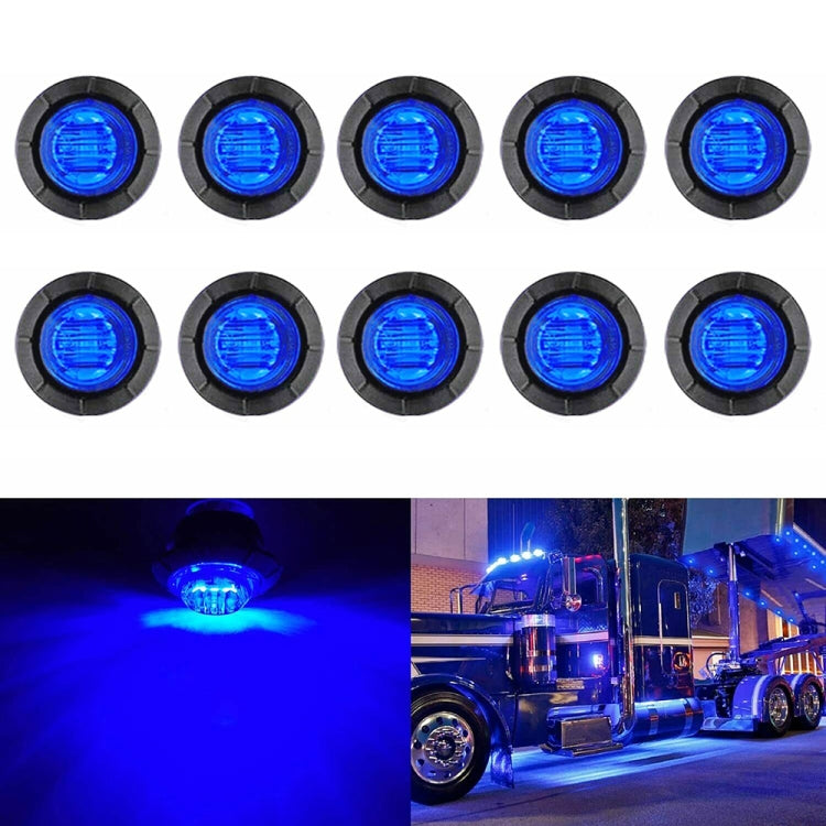 10 PCS MK-009 3/4 inch Car / Truck 3LEDs Side Marker Indicator Lights Bulb Lamp