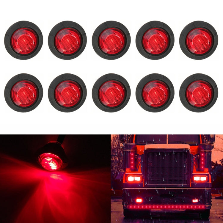 10 PCS MK-009 3/4 inch Car / Truck 3LEDs Side Marker Indicator Lights Bulb Lamp