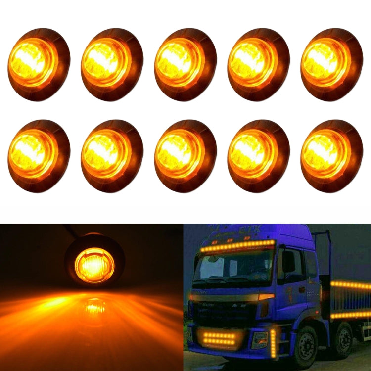 10 PCS MK-009 3/4 inch Car / Truck 3LEDs Side Marker Indicator Lights Bulb Lamp