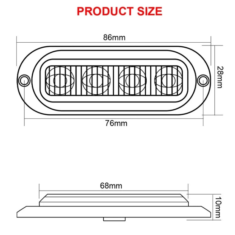 5 PCS MK-087 Car / Truck 4LEDs Side Marker Indicator Lights Bulb Lamp