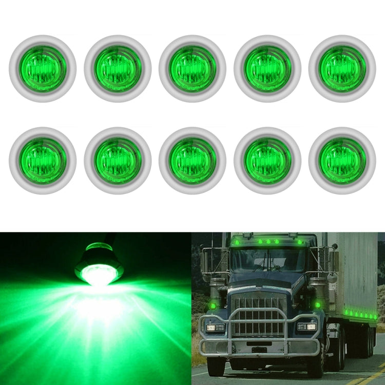 10 PCS MK-118 3/4 inch Metal Frame Car / Truck 3LEDs Side Marker Indicator Lights Bulb Lamp