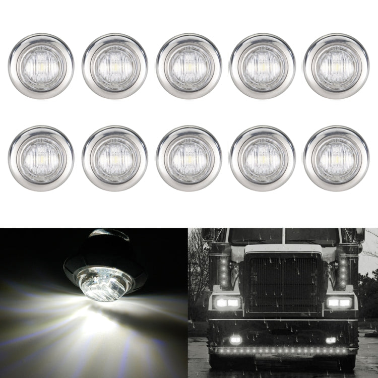 10 PCS MK-118 3/4 inch Metal Frame Car / Truck 3LEDs Side Marker Indicator Lights Bulb Lamp