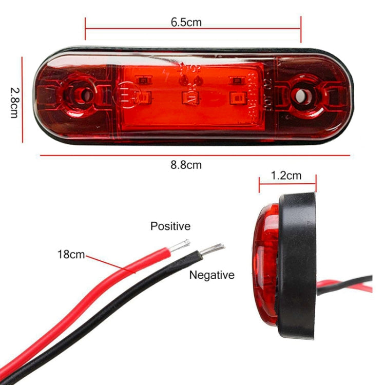 5 PCS MK-327 Car / Truck 3LEDs Side Marker Indicator Light Tail Light