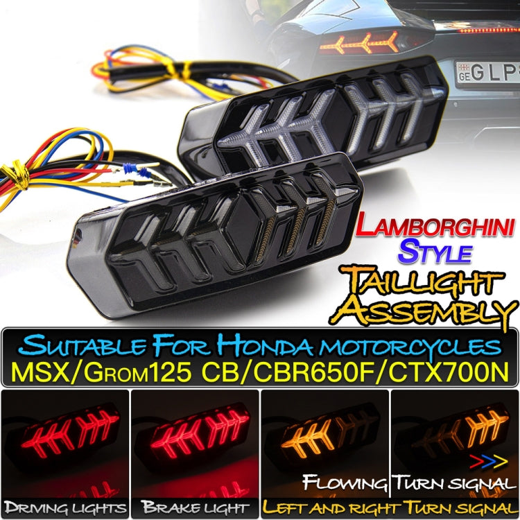 2 PCS KC670 Motorcycle Integrated Flashing Turn Signal Brake Tail Light for Honda MSX125 CBR650F CTX700-Reluova