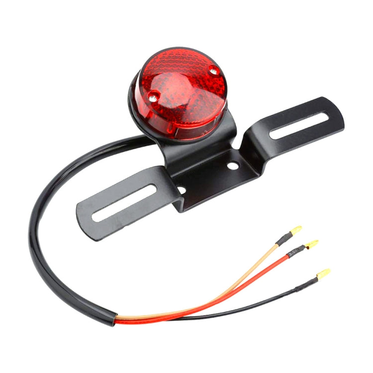 2 PCS Motorcycle Retro Round Brake Light with License Plate Holder-Reluova