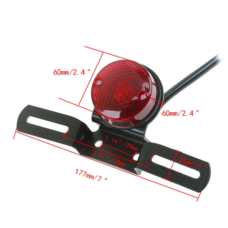 2 PCS Motorcycle Retro Round Brake Light with License Plate Holder-Reluova