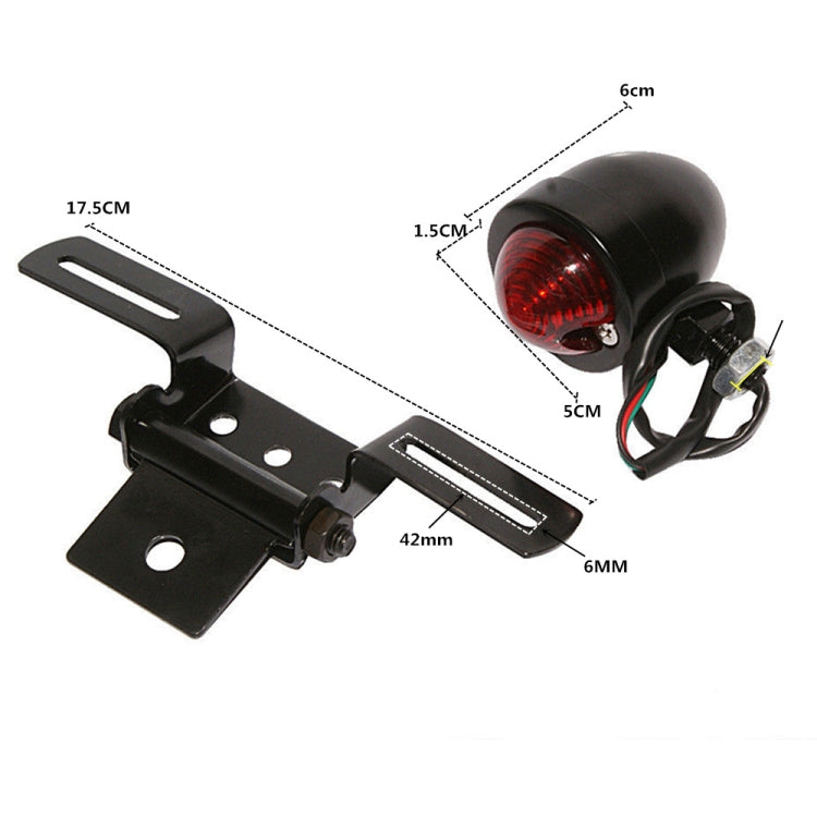 2 PCS KC-WD-FGZXD Motorcycle Retro Round Brake Light with License Plate Holder-Reluova