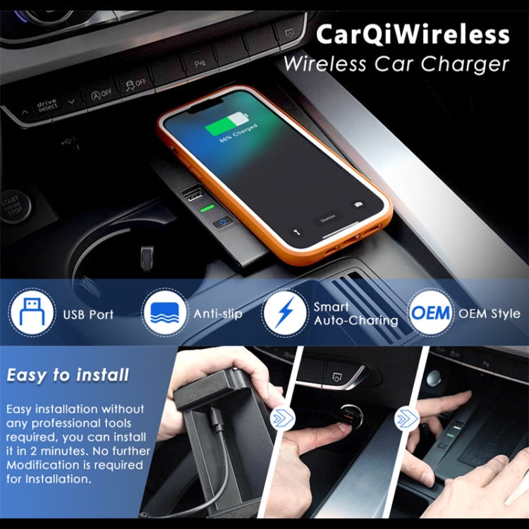 Car Qi Standard Wireless Charger 15W Quick Charging for Audi A4 A5 S4 S5 2017-2021, Left Driving ÎҵÄÉ̵ê