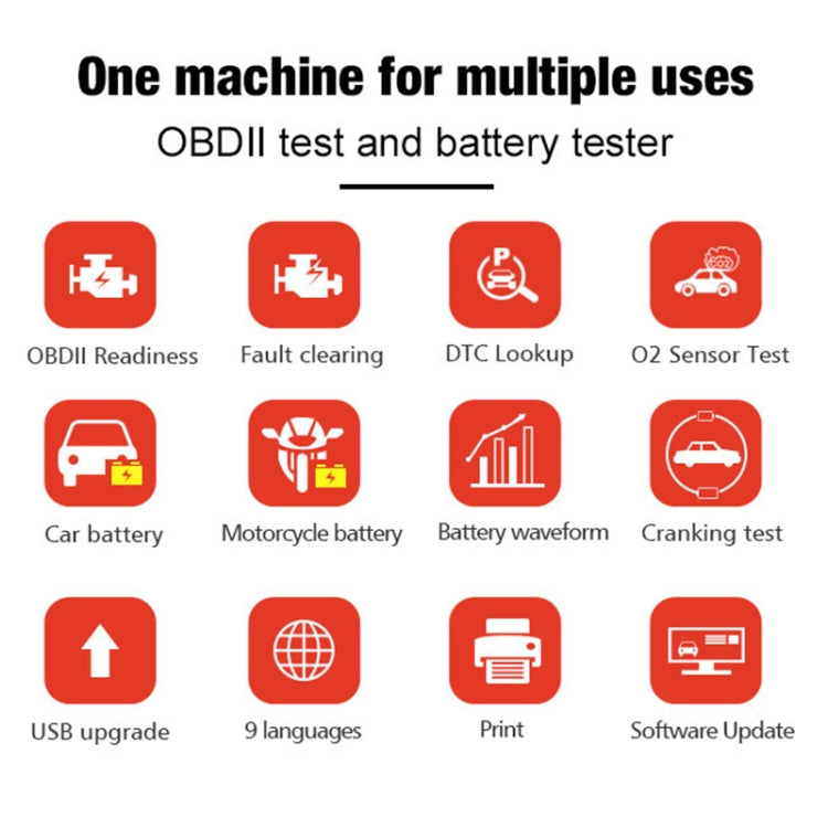 KONNWEI KW870 2 in 1 Car OBD2 Fault Diagnosis + Battery Tester