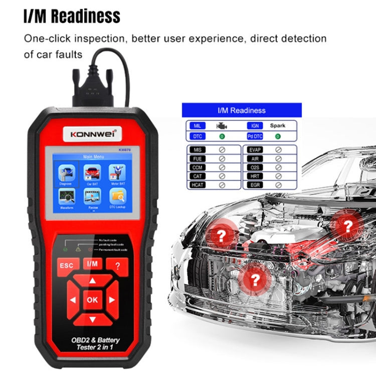 KONNWEI KW870 2 in 1 Car OBD2 Fault Diagnosis + Battery Tester ÎҵÄÉ̵ê