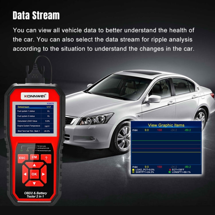 KONNWEI KW870 2 in 1 Car OBD2 Fault Diagnosis + Battery Tester ÎҵÄÉ̵ê